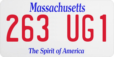 MA license plate 263UG1