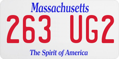 MA license plate 263UG2