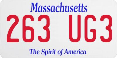 MA license plate 263UG3