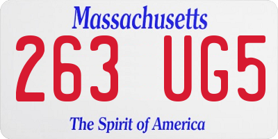 MA license plate 263UG5