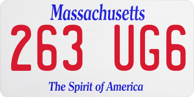 MA license plate 263UG6
