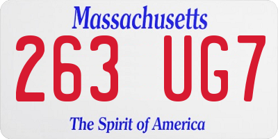 MA license plate 263UG7