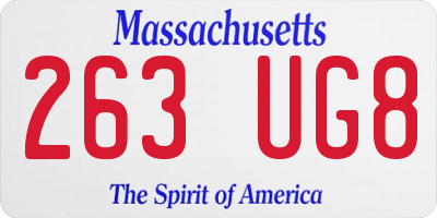MA license plate 263UG8