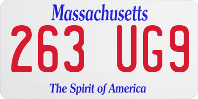 MA license plate 263UG9