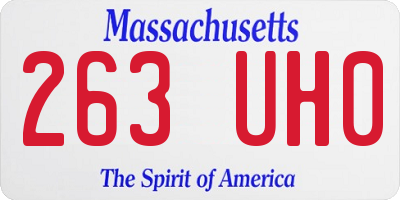 MA license plate 263UH0