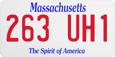 MA license plate 263UH1