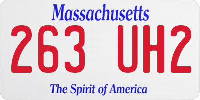 MA license plate 263UH2