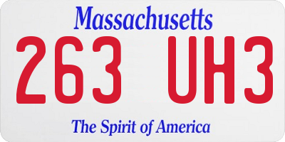 MA license plate 263UH3