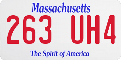 MA license plate 263UH4