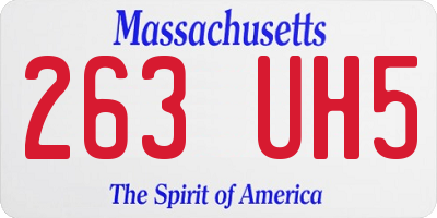 MA license plate 263UH5
