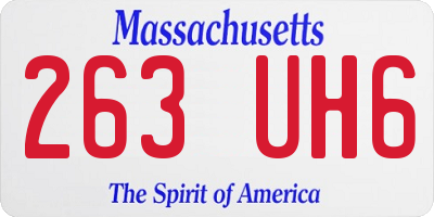 MA license plate 263UH6