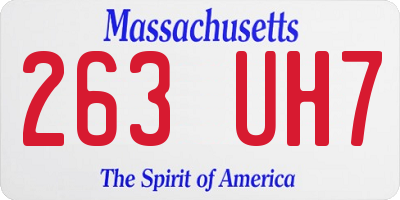 MA license plate 263UH7