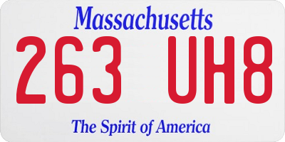 MA license plate 263UH8