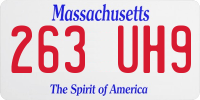 MA license plate 263UH9