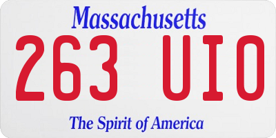 MA license plate 263UI0
