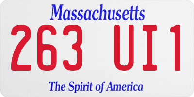MA license plate 263UI1