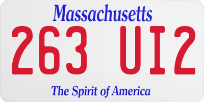 MA license plate 263UI2