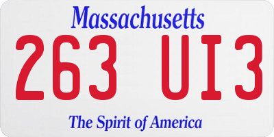 MA license plate 263UI3