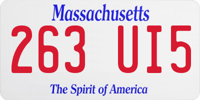 MA license plate 263UI5