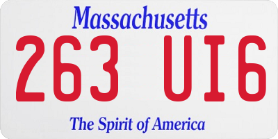 MA license plate 263UI6