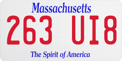 MA license plate 263UI8