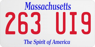 MA license plate 263UI9