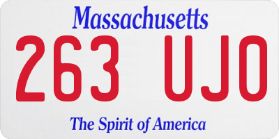 MA license plate 263UJ0