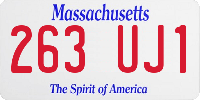 MA license plate 263UJ1
