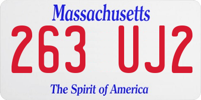 MA license plate 263UJ2