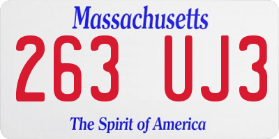 MA license plate 263UJ3