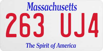 MA license plate 263UJ4