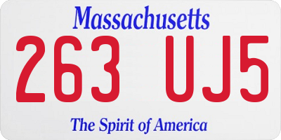 MA license plate 263UJ5