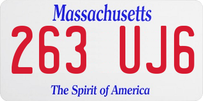 MA license plate 263UJ6