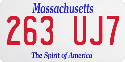 MA license plate 263UJ7