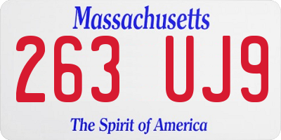 MA license plate 263UJ9