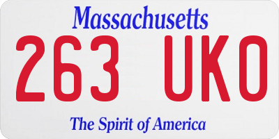 MA license plate 263UK0