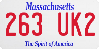 MA license plate 263UK2