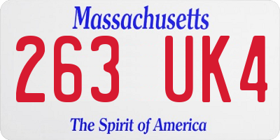 MA license plate 263UK4