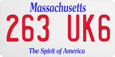 MA license plate 263UK6