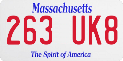 MA license plate 263UK8