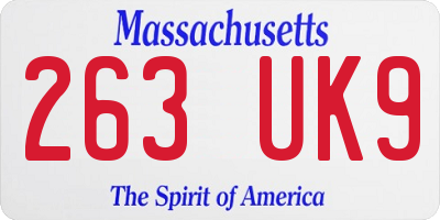 MA license plate 263UK9