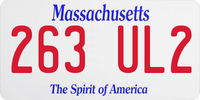 MA license plate 263UL2