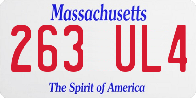 MA license plate 263UL4