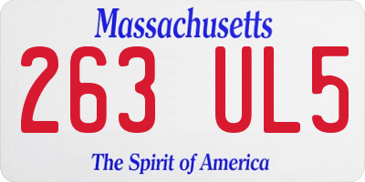 MA license plate 263UL5