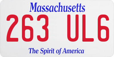 MA license plate 263UL6