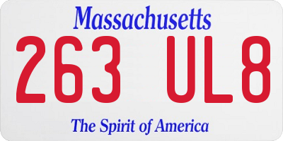 MA license plate 263UL8