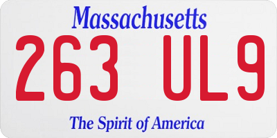 MA license plate 263UL9
