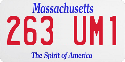 MA license plate 263UM1