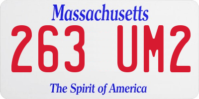MA license plate 263UM2