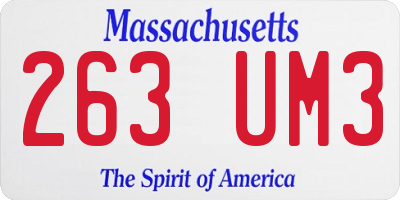 MA license plate 263UM3